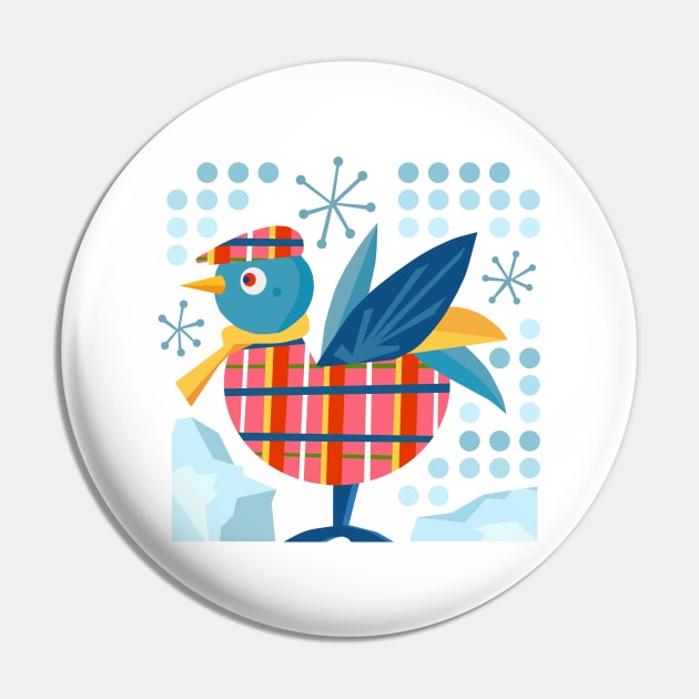 Winter Bird Pin by AdrianaStore