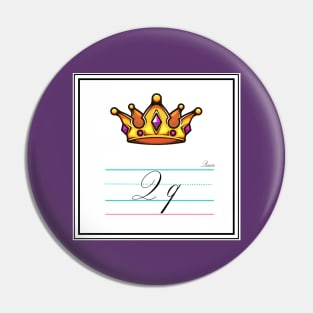 Queen Queer Alphabet Cards Pin