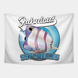 Fabulous Seychelles retro logo Tapestry