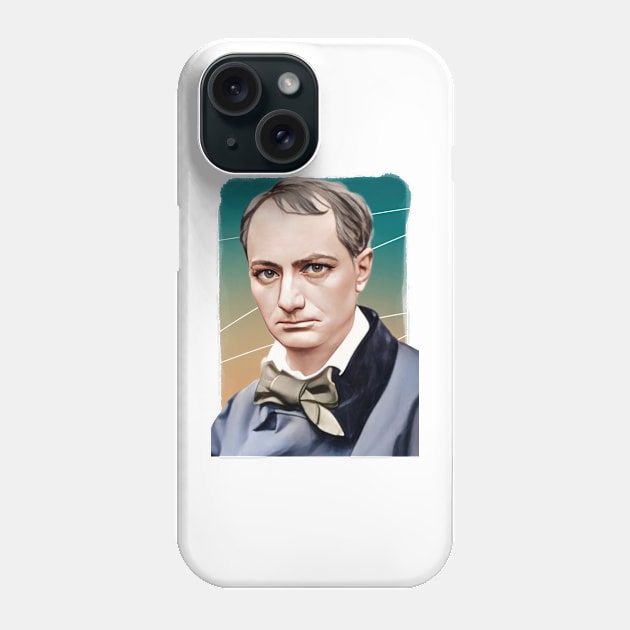 French Poet Charles Baudelaire illustration Phone Case by Litstoy 