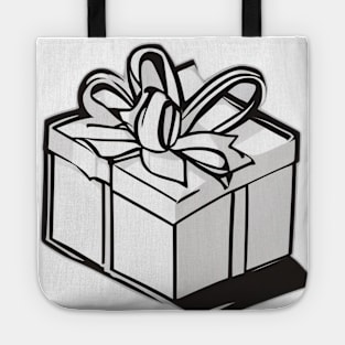 Elegant Monochrome Gift Box Illustration No. 620 Tote