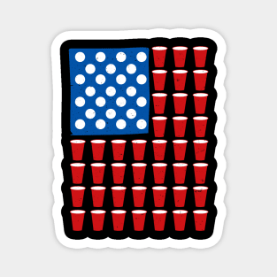 US Flag Ping Pong Beer Magnet