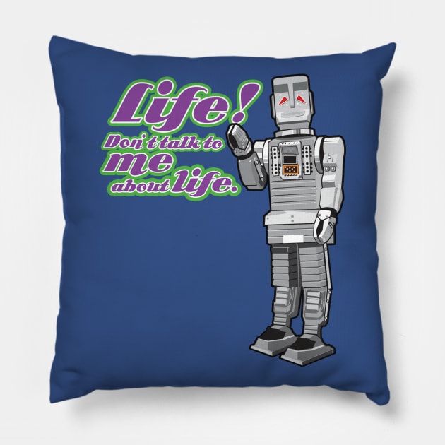 Marvin the Paranoid Android Pillow by Limey_57