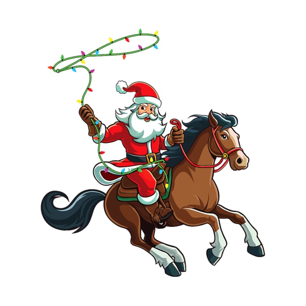 Cowboy Santa Riding A Horse Christmas Funny by rivkazachariah
