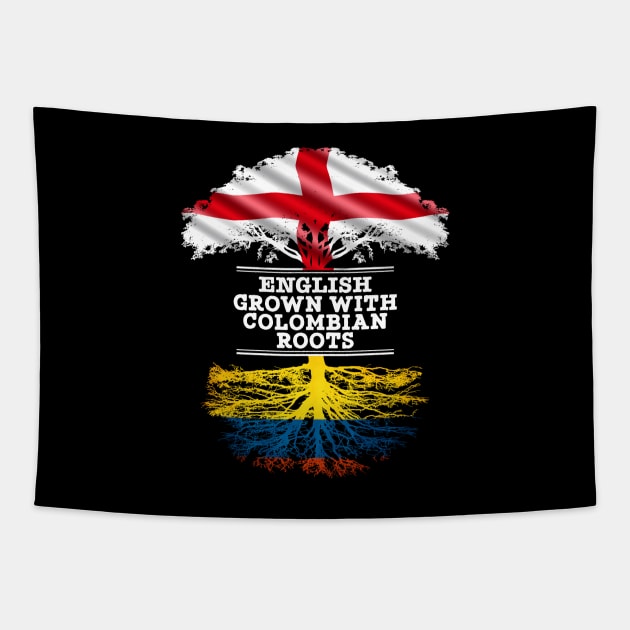 English Grown With Colombian Roots - Gift for Colombian With Roots From Colombia Tapestry by Country Flags