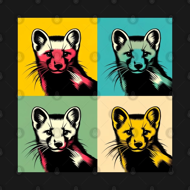 Mystic Marten Mosaic: A Pop Art Tribute by PawPopArt