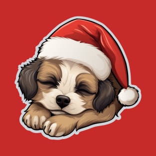 Cute Sleepy Christmas Dog T-Shirt