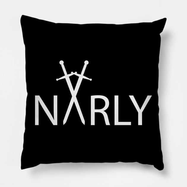 Narly artistic text design Pillow by BL4CK&WH1TE 