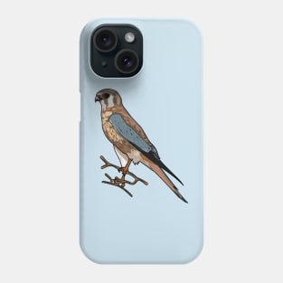 American kestrel bird cartoon illustration Phone Case