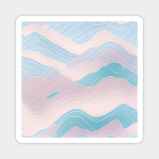 Pattern Flat Illustration Bright Isometric Pastel Colored Waves Magnet