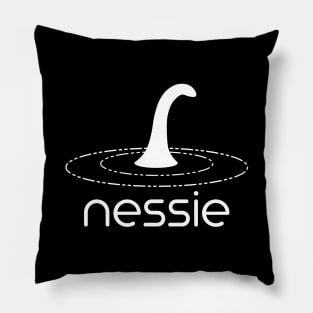 Simplified Nessie Loch Ness Monster (White) Pillow