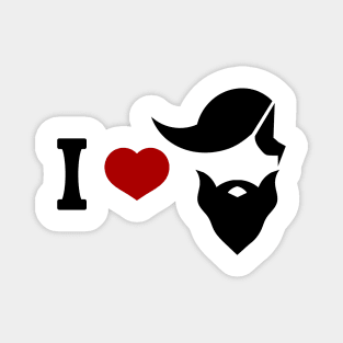 I love beard sign Magnet