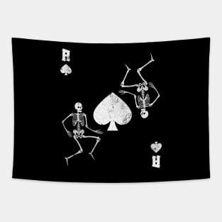 Skeletons Ace Of Spades Card Game Gothic Vintage Tapestry