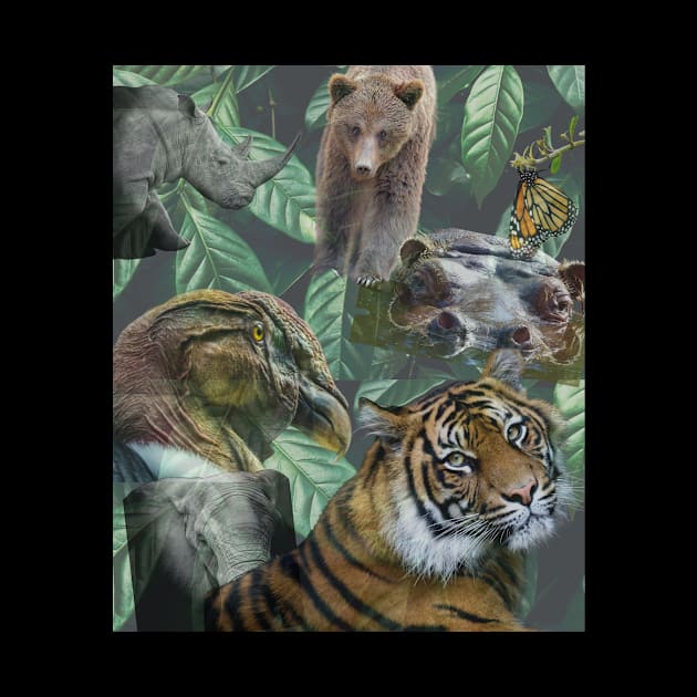 Digital Photo Collage Endangered Species Design by Earthwearableart