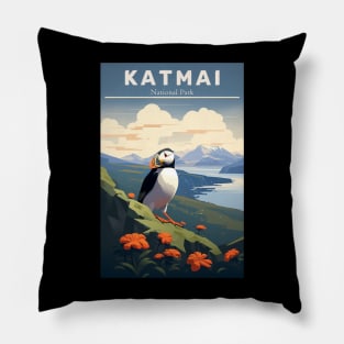 Katmai National Park Travel Poster Pillow