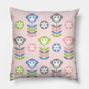 Monkey Flowers on Pink Pillow