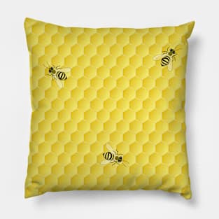 Honeycomb ThreeBees Pillow