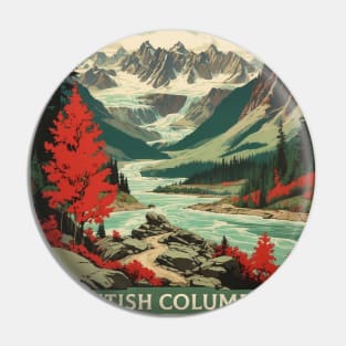 British Columbia Canada Vintage Poster Tourism 2 Pin