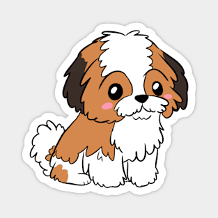 Cute shih tzu dog cartoon illustration Magnet