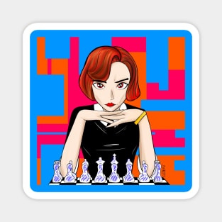 the talented beth harmon in chess games Magnet