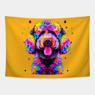 Portuguese Water Dog Colorful Artwork Tapestry