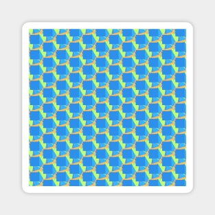 Blue Abstract Lines and Shapes Pattern Magnet