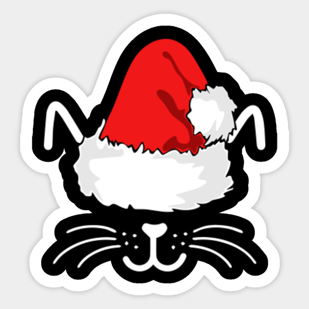 Funny Christmas Cat Face Santa Hat Kitten Xmas Gift Boy Girl
