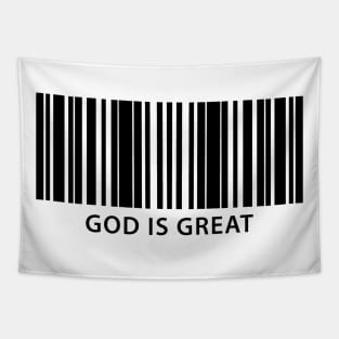 God is Great Bar Code Tapestry