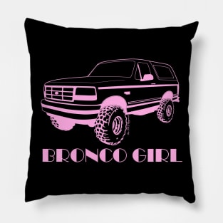 Bronco Girl - 1992-1996 Front Pink Print Pillow