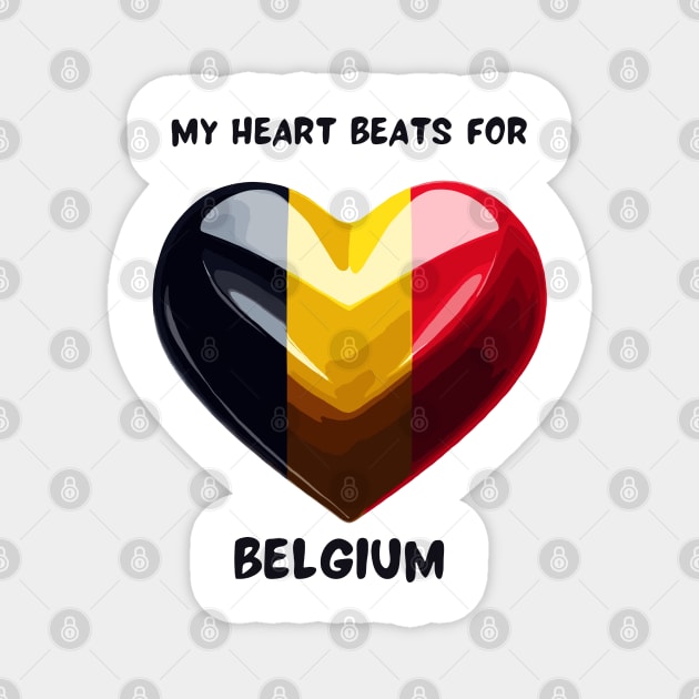 My Heart Beats For Belgium Flag Magnet by Graceful Designs