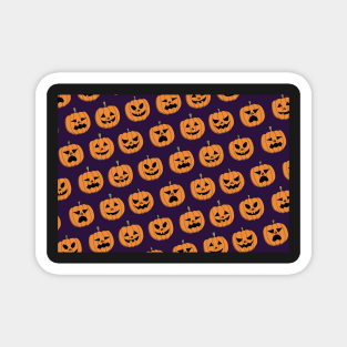 Pumpkin Pattern, Jack O' Lantern, Halloween Design Vector Artwork Magnet