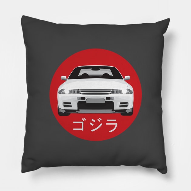 Nissan Skyline GTR R32 - Godzilla Design Pillow by TheAngryHoneyBadger