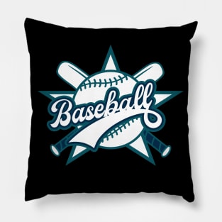 Retro Baseball Logo Pillow