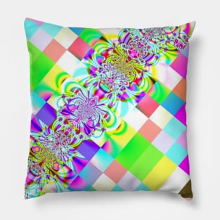 Bright Multicolor Squares Pillow