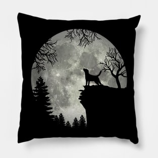 Labrador Retriever Dog And Moon Scary Halloween Pillow