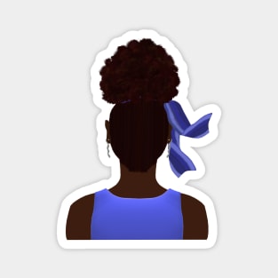 High Afro Puff Ponytail (Gray Background) Magnet