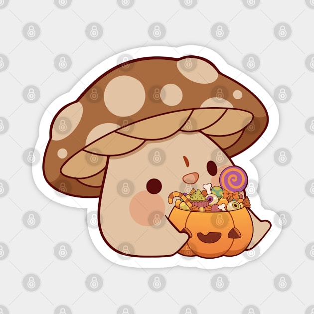 Trick or treat mushroom Magnet by Rihnlin