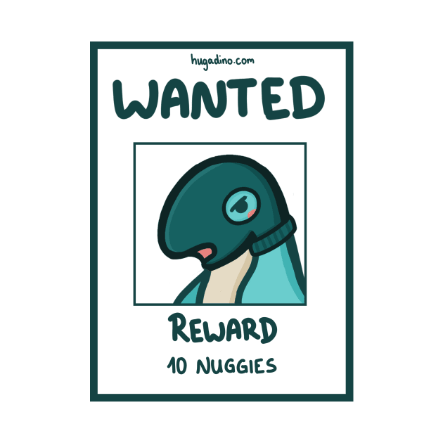 Wanted sign for a T-Rex, dino, dinosaurier by hugadino