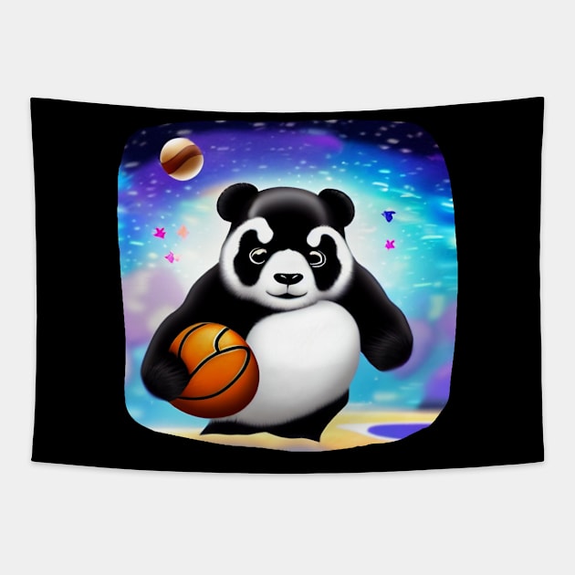 Big Panda Play Basket on Mars Tapestry by Suga Collection