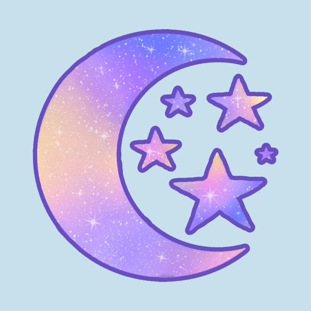 Pastel Dreamy Moon and Stars by arinoiro