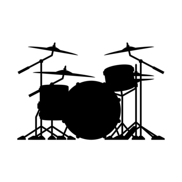 Drum set silhouette illustration by hobrath