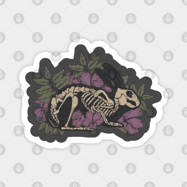 Bunny skeleton Magnet by Jess Adams