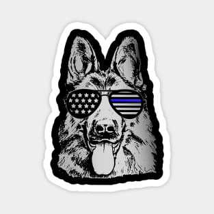 K9 Police Officer German Shepherd Dog Thin Blue Line Magnet