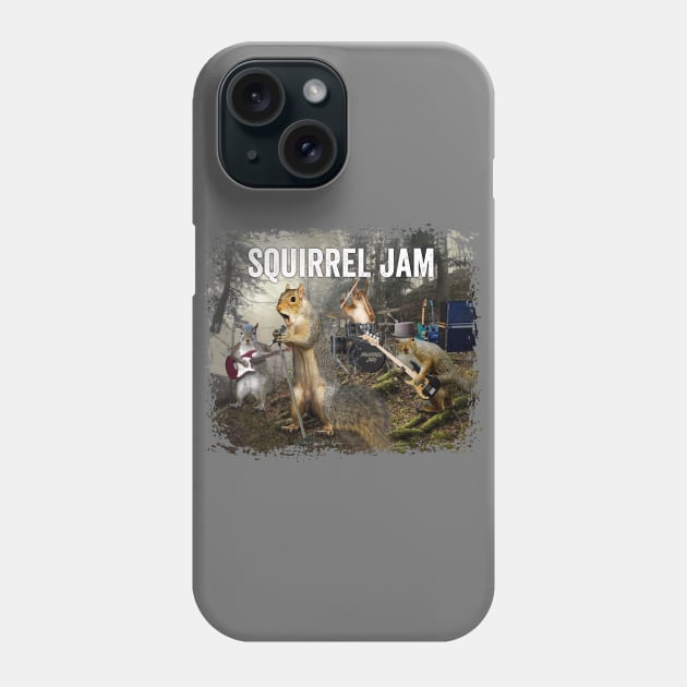 Squirrel Jam - funny squirrel rock group Phone Case by eBrushDesign