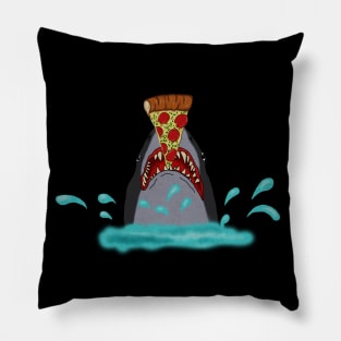 Shark Eating Pizza, Funny Pizza Lover Pillow