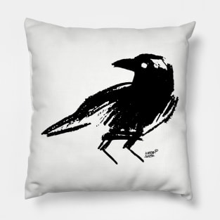 Crow in the snow Pillow