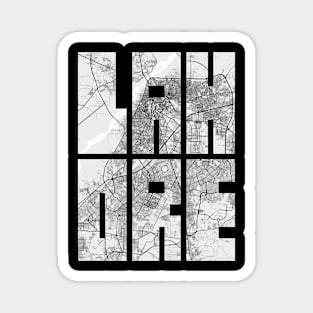 Lahore, Pakistan City Map Typography - Light Magnet