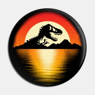 Jurassic Park Nublar T-Rex Sunset Silhouette Pin