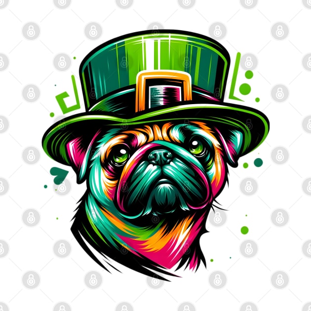 Pug Enjoys Saint Patrick's Day in Graffiti Style by ArtRUs