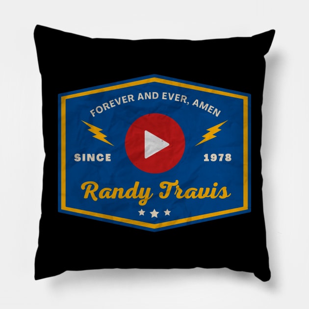 Randy Travis // Play Button Pillow by Blue betta